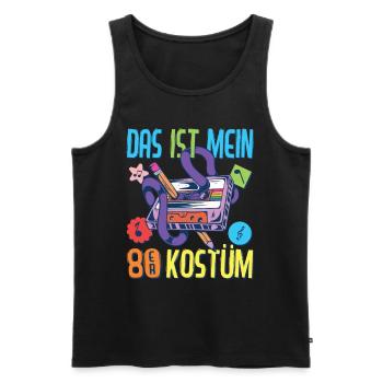 80er Jahre Outfit Party Kostüm Mottoparty 1980er - Männer Premium Bio Tank Top - Schwarz - Vorne - Michal (187cm)