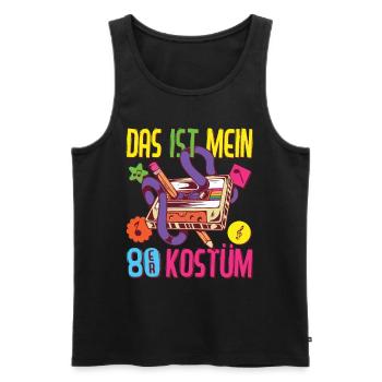 80er Jahre Outfit Party Kostüm Mottoparty 1980er - Männer Premium Bio Tank Top - Schwarz - Vorne - Michal (187cm)