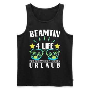 Beamter Beamtin Verbeamtung - Männer Premium Bio Tank Top - Schwarz - Vorne - Michal (187cm)