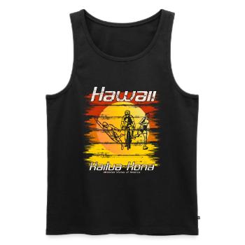 Triathlon Sunset Kailua Kona Hawaii - Men's Premium Organic Tank Top - black - Front - AI Model Male 178 light (178cm)