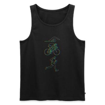 Triathlon Trippy Hamsa - Débardeur bio Premium Homme - noir - Devant - AI Model Male 178 light (178cm)