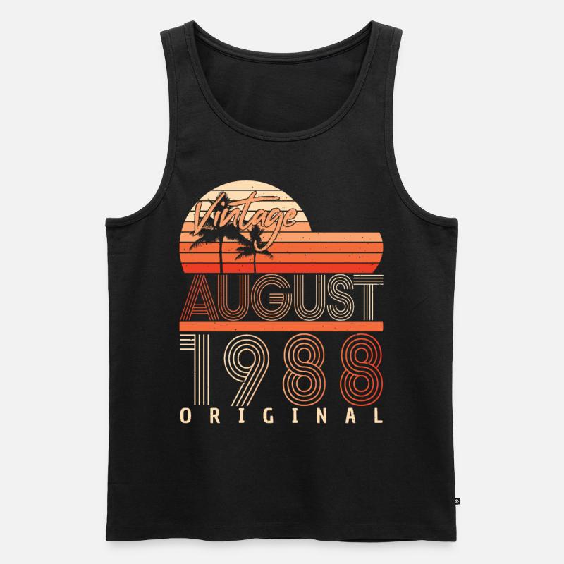 August 1988 Geschenkidee - Männer Premium Bio Tank Top - Schwarz