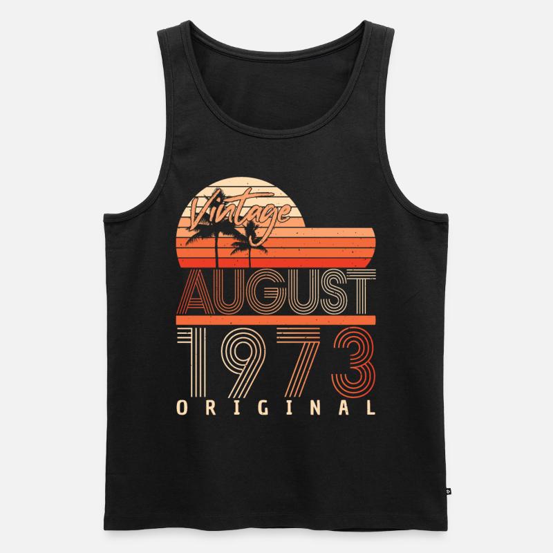 Retro 1973 August - Männer Premium Bio Tank Top - Schwarz