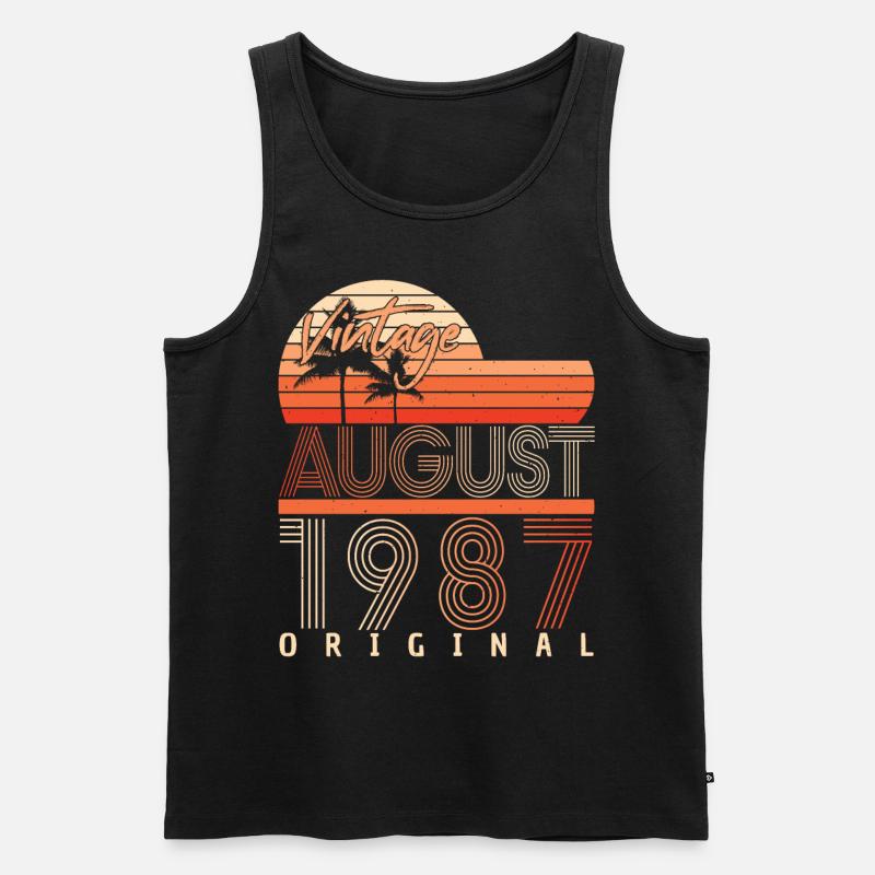 August 1987 Geschenkidee - Männer Premium Bio Tank Top - Schwarz