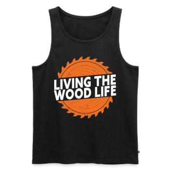 Das Holz Leben Holzhauer Holzarbeit Holzarbeiter - Männer Premium Bio Tank Top - Schwarz - Vorne - AI Model Male 178 light (178cm)