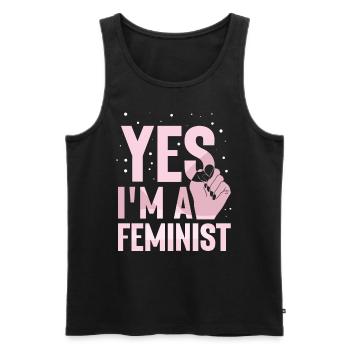 Ja Ich Bin Ein Feminist Feministisch Feminismus - Männer Premium Bio Tank Top - Schwarz - Vorne - Michal (187cm)