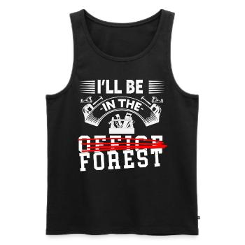 I will be in the office woodworker woodworker - Men's Premium Organic Tank Top - black - Front - AI Model Male 178 light (178cm)
