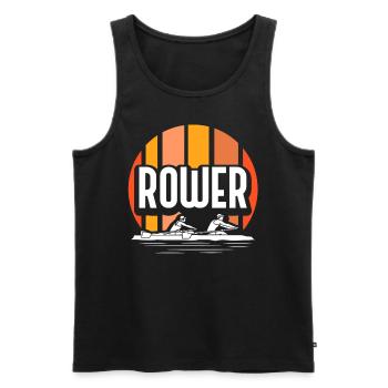 Rower Rowing Rowing Boat Rowing Rowing - Men's Premium Organic Tank Top - black - Front - Michal (187cm)