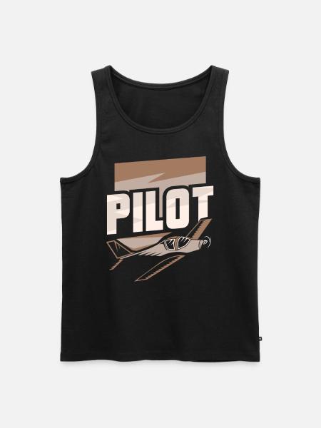 Pilot Kleinflugzeug Privatflugzeug Leichtflugzeug - Männer Premium Bio Tank Top - Schwarz