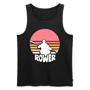 Rowing Rowing Boat Rowing Rowing Rowing - Men's Premium Organic Tank Top - black - Front - AI Model Male 178 light (178cm)