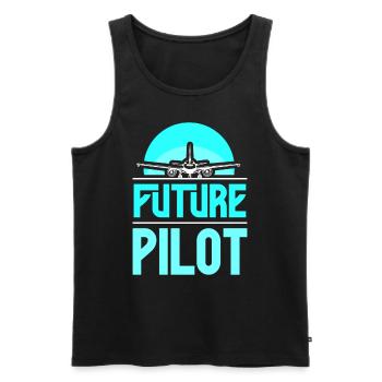 Future Pilot Small Aircraft Jet Light Aircraft - Men's Premium Organic Tank Top - black - Front - AI Model Male 178 light (178cm)