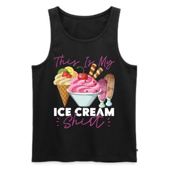 Cornet de crème glacée C’est ma glace - Débardeur bio Premium Homme - noir - Devant - Michal (187cm)