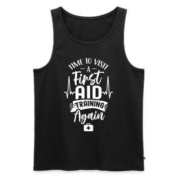 Zeit Mal Wieder Einen Erste Hilfe Kurs Zu Besuchen - Männer Premium Bio Tank Top - Schwarz - Vorne - AI Model Male 178 light (178cm)