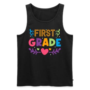 First Day Of School First Grade Teacher - Männer Premium Bio Tank Top - Schwarz - Vorne - AI Model Male 178 light (178cm)