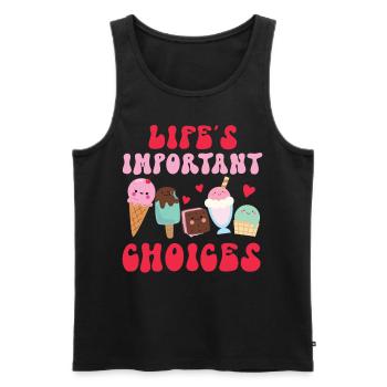 Ice Cream Cone Popsicle Life's - Männer Premium Bio Tank Top - Schwarz - Vorne - Michal (187cm)