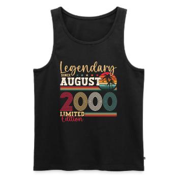 Legendary August 2000 22nd Birthday Gift Fun - Men's Premium Organic Tank Top - black - Front - AI Model Male 178 light (178cm)