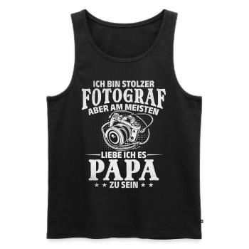 Fotograf Papa Fotografen Fotografie Ich bin - Männer Premium Bio Tank Top - Schwarz - Vorne - Michal (187cm)