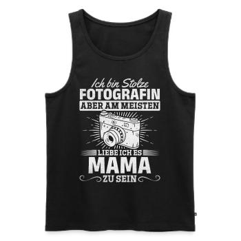 Kamera Fotografin Mama Fotografie Ich bin Stolze - Männer Premium Bio Tank Top - Schwarz - Vorne - Michal (187cm)