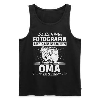 Oma Fotografin Oma Fotografie Ich bin Stolze - Männer Premium Bio Tank Top - Schwarz - Vorne - Michal (187cm)