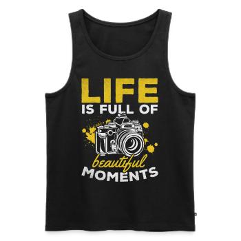 Photography life is full of beautiful moments - - Men's Premium Organic Tank Top - black - Front - AI Model Male 178 light (178cm)