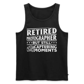 Fotograf im Ruhestand, aber immer noch Momente - Männer Premium Bio Tank Top - Schwarz - Vorne - Michal (187cm)