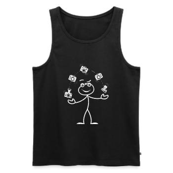 Photography Camera Photographer Stick figure photo - Men's Premium Organic Tank Top - black - Front - AI Model Male 178 light (178cm)
