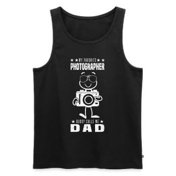 My favorite photographer Buddy calls me Dad - Men's Premium Organic Tank Top - black - Front - AI Model Male 178 light (178cm)