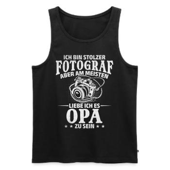 Fotograf Opa Fotografen Fotografie Ich bin Stolzer - Männer Premium Bio Tank Top - Schwarz - Vorne - Michal (187cm)