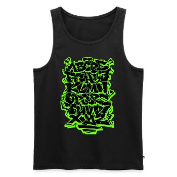 Graffiti Alphabet Wildstyle Hip Hop Street Art Urb - Männer Premium Bio Tank Top - Schwarz - Vorne - Michal (187cm)