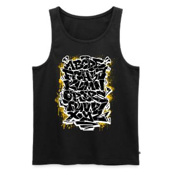 Graffiti Wildstyle Alphabet Hip Hop Street Art Urb - Männer Premium Bio Tank Top - Schwarz - Vorne - Michal (187cm)