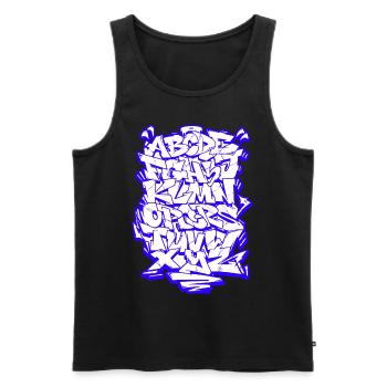 Graffiti Wildstyle Alphabet Hip Hop Street Art Urb - Männer Premium Bio Tank Top - Schwarz - Vorne - Michal (187cm)