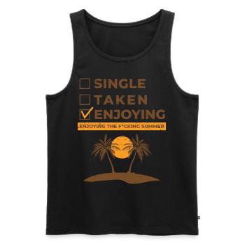 Single genossen den Sommer in den Sommerinsel Stra - Männer Premium Bio Tank Top - Schwarz - Vorne - AI Model Male 178 light (178cm)