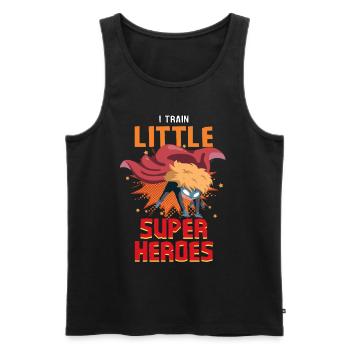 Kindergärtner Erzieher erzieht kleine Superhelden - Männer Premium Bio Tank Top - Schwarz - Vorne - AI Model Male 178 light (178cm)