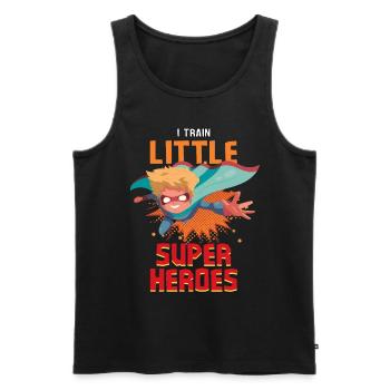 Kindergärtner Erzieher erzieht kleine Superhelden - Männer Premium Bio Tank Top - Schwarz - Vorne - AI Model Male 178 light (178cm)