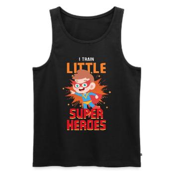 Kindergärtner Erzieher erzieht kleine Superhelden - Männer Premium Bio Tank Top - Schwarz - Vorne - AI Model Male 178 light (178cm)