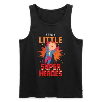 Kindergärtner Erzieher erzieht kleine Superhelden - Männer Premium Bio Tank Top - Schwarz - Vorne - AI Model Male 178 light (178cm)