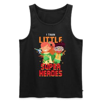 Kindergärtner Erzieher erzieht kleine Superhelden - Männer Premium Bio Tank Top - Schwarz - Vorne - AI Model Male 178 light (178cm)
