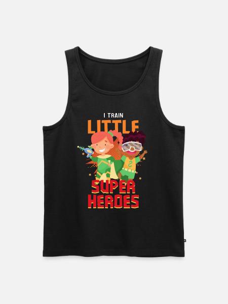 Kindergarten teacher raises little superheroes - Men's Premium Organic Tank Top - black