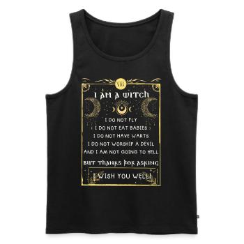 Ich bin ein Hexenüberzeugungen lustige okkulte Hex - Männer Premium Bio Tank Top - Schwarz - Vorne - Michal (187cm)
