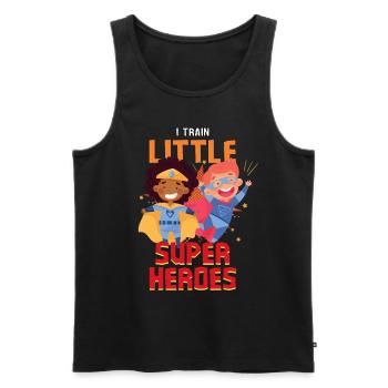 Kindergärtner Erzieher erzieht kleine Superhelden - Männer Premium Bio Tank Top - Schwarz - Vorne - AI Model Male 178 light (178cm)
