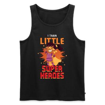 Kindergärtner Erzieher erzieht kleine Superhelden - Männer Premium Bio Tank Top - Schwarz - Vorne - AI Model Male 178 light (178cm)