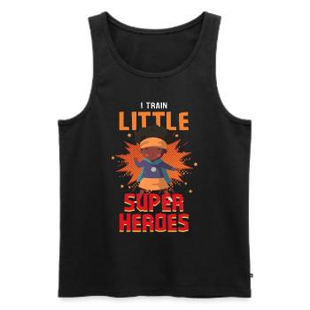Kindergärtner Erzieher erzieht kleine Superhelden - Männer Premium Bio Tank Top - Schwarz - Vorne - AI Model Male 178 light (178cm)