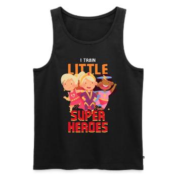 Kindergärtner Erzieher erzieht kleine Superhelden - Männer Premium Bio Tank Top - Schwarz - Vorne - AI Model Male 178 light (178cm)