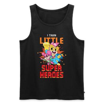 Kindergärtner Erzieher erzieht kleine Superhelden - Männer Premium Bio Tank Top - Schwarz - Vorne - AI Model Male 178 light (178cm)