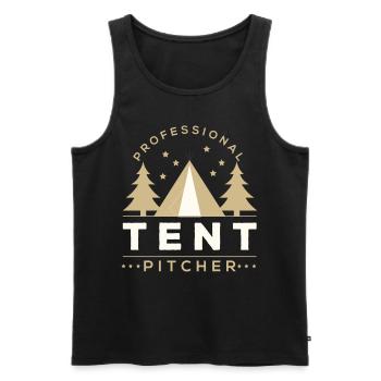 Professional Tent Pitcher Humor - Men's Premium Organic Tank Top - black - Front - Michal (187cm)