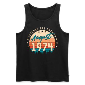 1974 In August birthday greeting - Men's Premium Organic Tank Top - black - Front - Michal (187cm)
