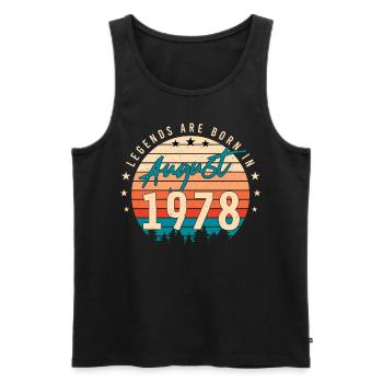 Baujahr August 1978 - Männer Premium Bio Tank Top - Schwarz - Vorne - Michal (187cm)