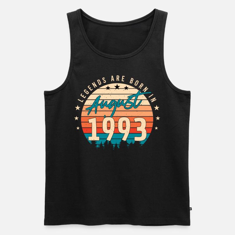 1993 August Geschenkidee - Männer Premium Bio Tank Top - Schwarz
