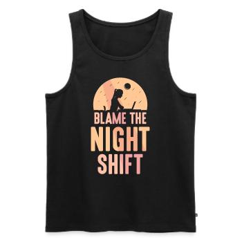 Blaming the night shift Sayings - Men's Premium Organic Tank Top - black - Front - Michal (187cm)