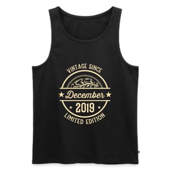 Anniversaire Vintage depuis décembre 2019 - Débardeur bio Premium Homme - noir - Devant - Michal (187cm)